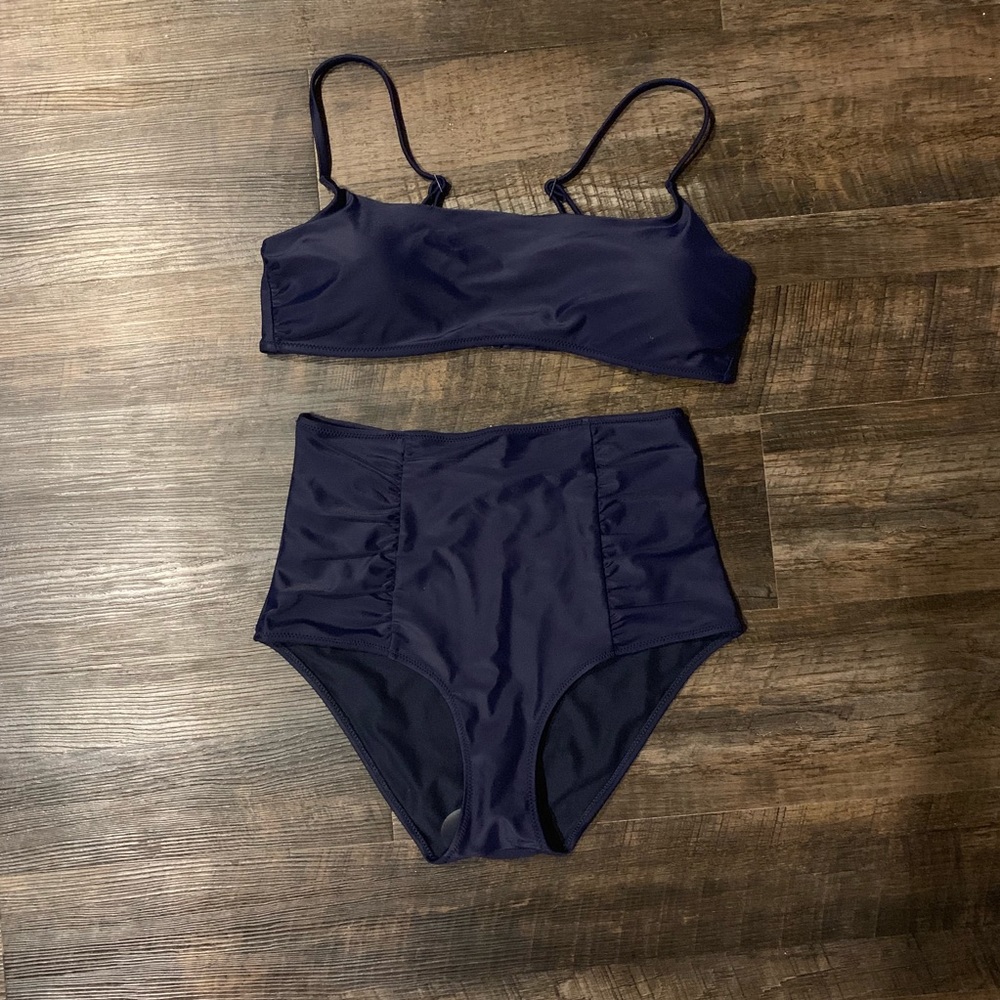 Aerie Hi Rise Navy Bikini